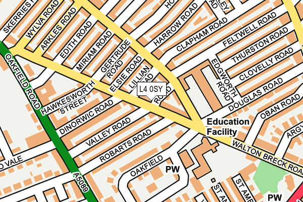 L4 0SY map - OS OpenMap – Local (Ordnance Survey)