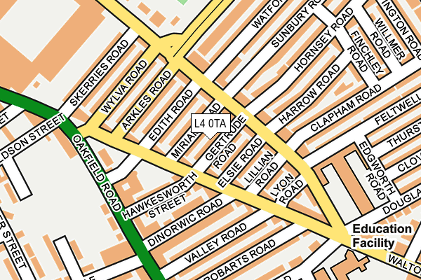 L4 0TA map - OS OpenMap – Local (Ordnance Survey)