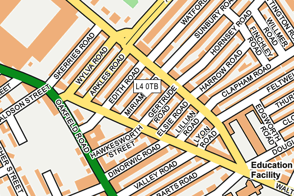 L4 0TB map - OS OpenMap – Local (Ordnance Survey)