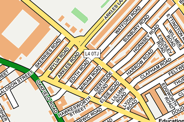L4 0TJ map - OS OpenMap – Local (Ordnance Survey)