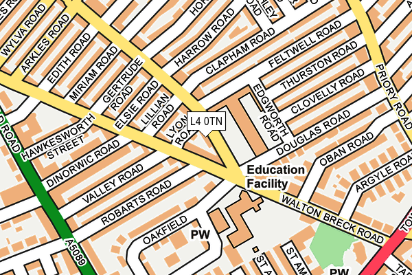 L4 0TN map - OS OpenMap – Local (Ordnance Survey)