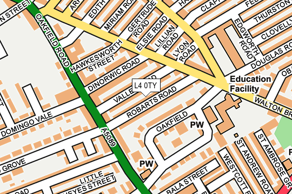 L4 0TY map - OS OpenMap – Local (Ordnance Survey)