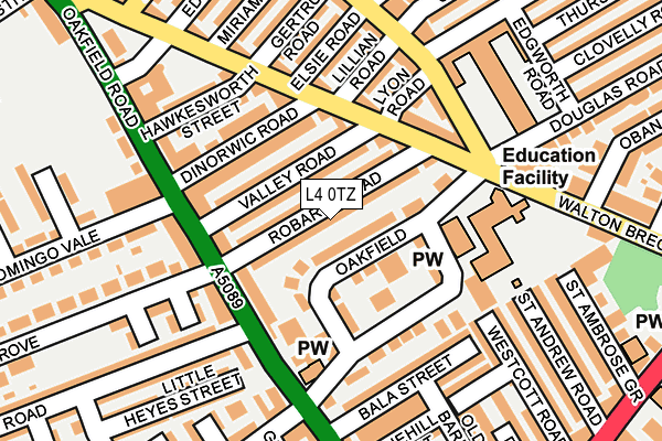 L4 0TZ map - OS OpenMap – Local (Ordnance Survey)
