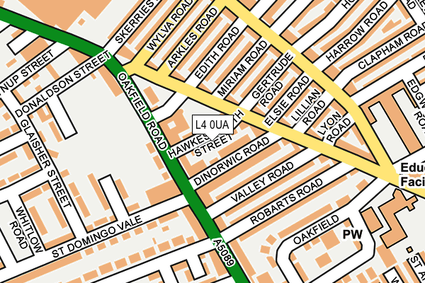 L4 0UA map - OS OpenMap – Local (Ordnance Survey)