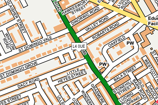 L4 0UE map - OS OpenMap – Local (Ordnance Survey)
