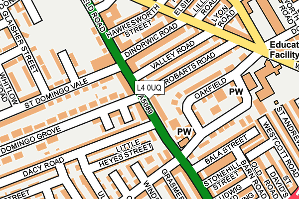 L4 0UQ map - OS OpenMap – Local (Ordnance Survey)