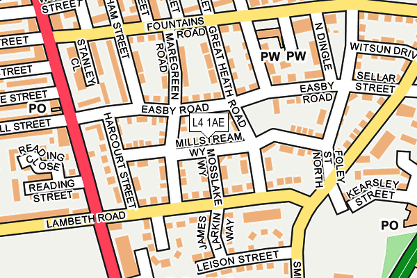 L4 1AE map - OS OpenMap – Local (Ordnance Survey)