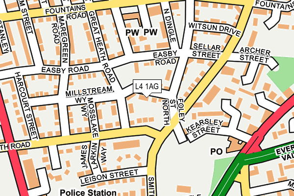 L4 1AG map - OS OpenMap – Local (Ordnance Survey)