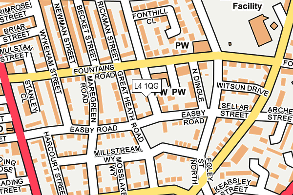 L4 1QG map - OS OpenMap – Local (Ordnance Survey)