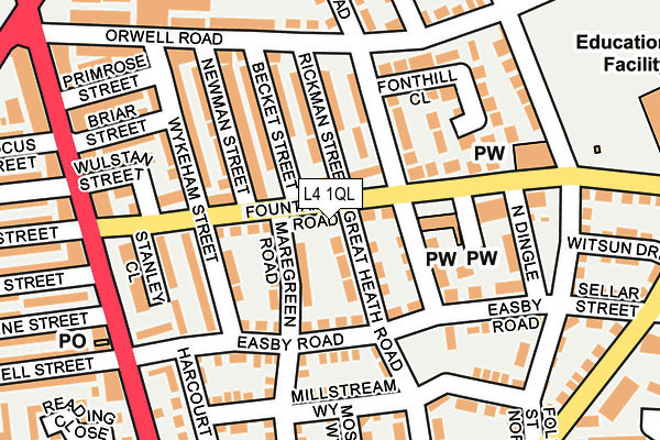 L4 1QL map - OS OpenMap – Local (Ordnance Survey)