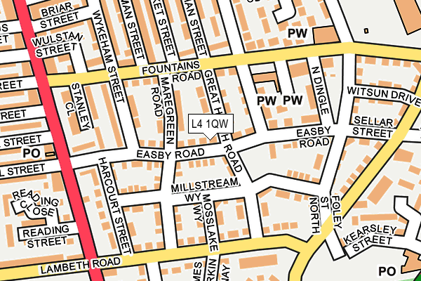 L4 1QW map - OS OpenMap – Local (Ordnance Survey)