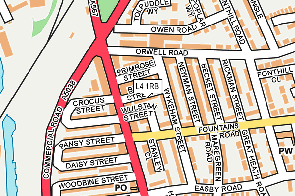 L4 1RB map - OS OpenMap – Local (Ordnance Survey)