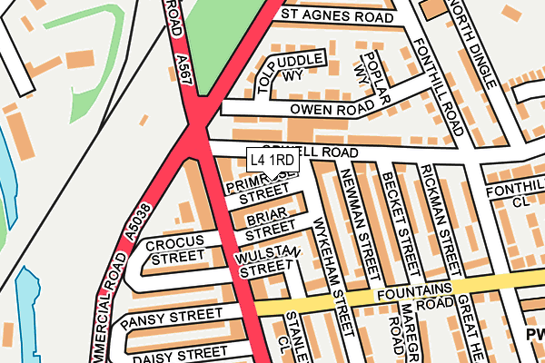 L4 1RD map - OS OpenMap – Local (Ordnance Survey)
