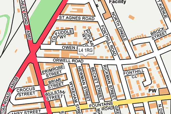 L4 1RG map - OS OpenMap – Local (Ordnance Survey)