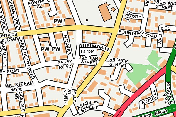 L4 1SA map - OS OpenMap – Local (Ordnance Survey)