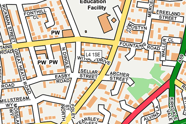 L4 1SE map - OS OpenMap – Local (Ordnance Survey)