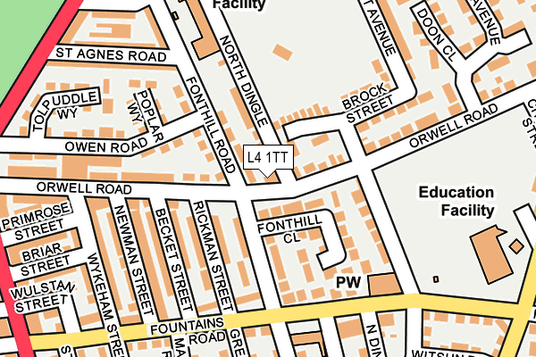 L4 1TT map - OS OpenMap – Local (Ordnance Survey)