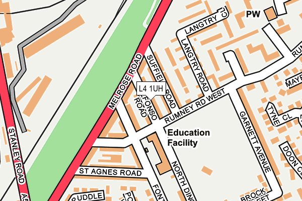 L4 1UH map - OS OpenMap – Local (Ordnance Survey)