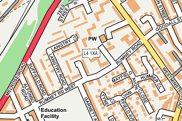 L4 1XA map - OS OpenMap – Local (Ordnance Survey)