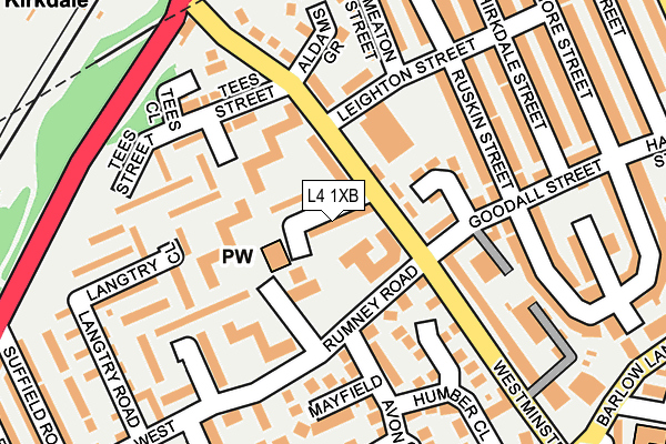 L4 1XB map - OS OpenMap – Local (Ordnance Survey)