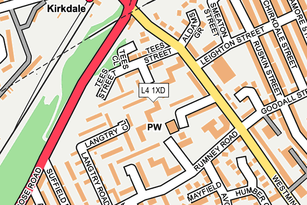 L4 1XD map - OS OpenMap – Local (Ordnance Survey)