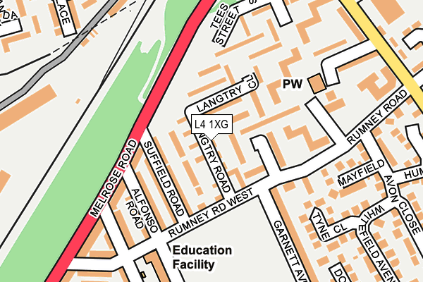 L4 1XG map - OS OpenMap – Local (Ordnance Survey)