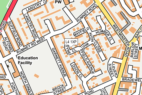 L4 1XP map - OS OpenMap – Local (Ordnance Survey)