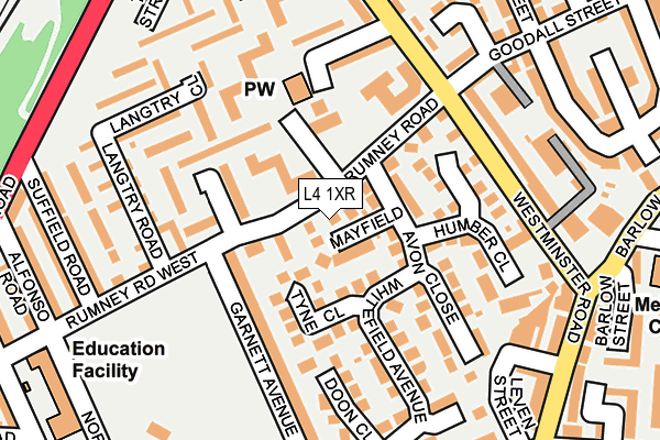 L4 1XR map - OS OpenMap – Local (Ordnance Survey)