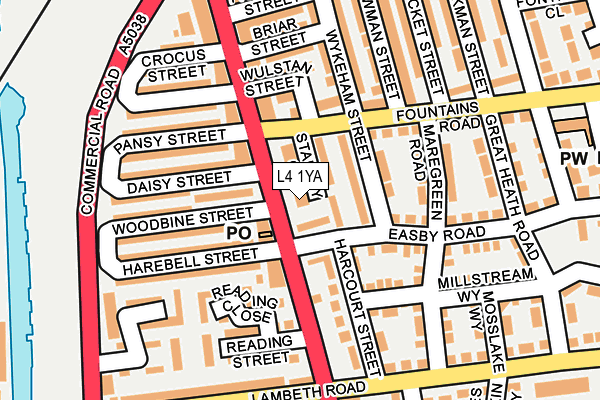 L4 1YA map - OS OpenMap – Local (Ordnance Survey)