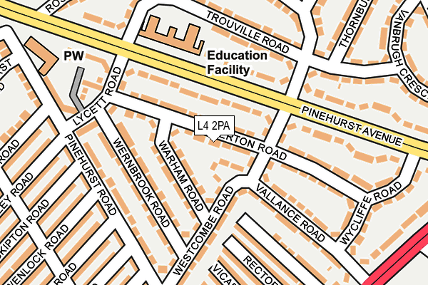 L4 2PA map - OS OpenMap – Local (Ordnance Survey)