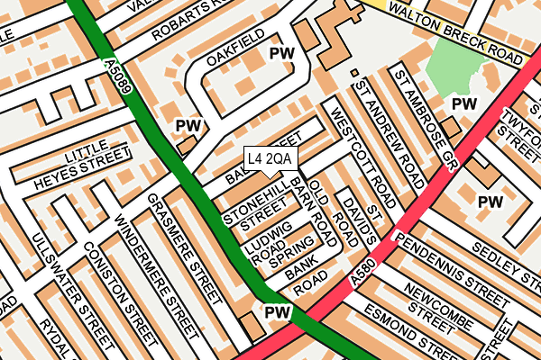 L4 2QA map - OS OpenMap – Local (Ordnance Survey)