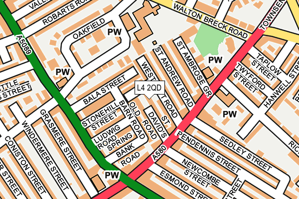 L4 2QD map - OS OpenMap – Local (Ordnance Survey)