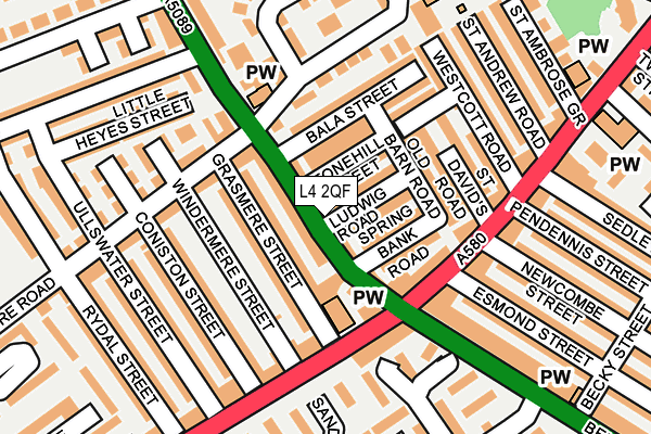 L4 2QF map - OS OpenMap – Local (Ordnance Survey)