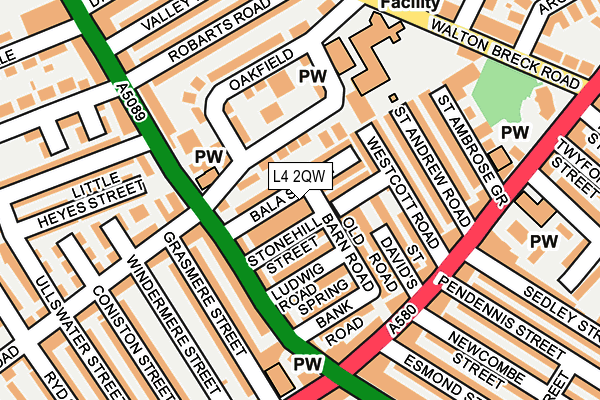 L4 2QW map - OS OpenMap – Local (Ordnance Survey)