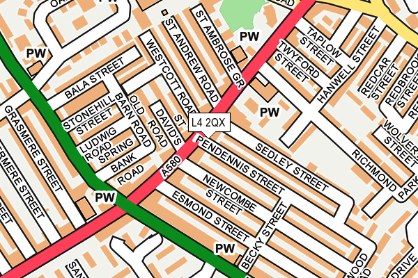L4 2QX map - OS OpenMap – Local (Ordnance Survey)