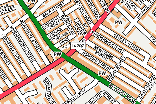 L4 2QZ map - OS OpenMap – Local (Ordnance Survey)