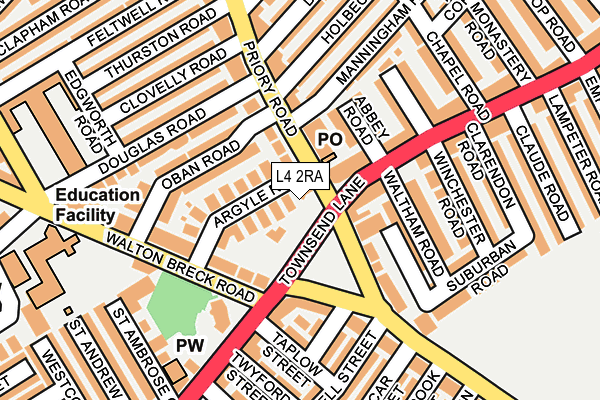 L4 2RA map - OS OpenMap – Local (Ordnance Survey)