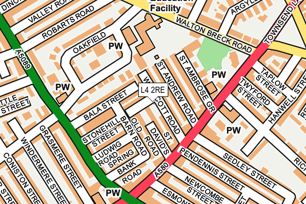 L4 2RE map - OS OpenMap – Local (Ordnance Survey)