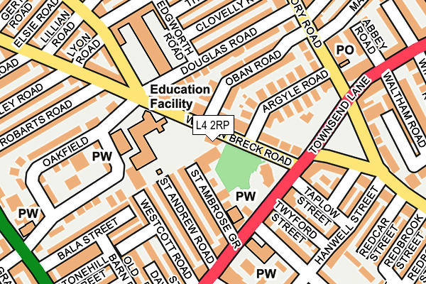 L4 2RP map - OS OpenMap – Local (Ordnance Survey)