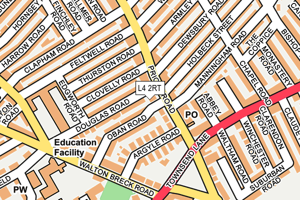 L4 2RT map - OS OpenMap – Local (Ordnance Survey)