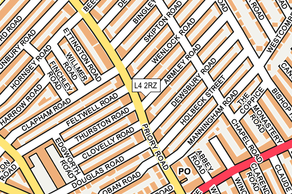 L4 2RZ map - OS OpenMap – Local (Ordnance Survey)