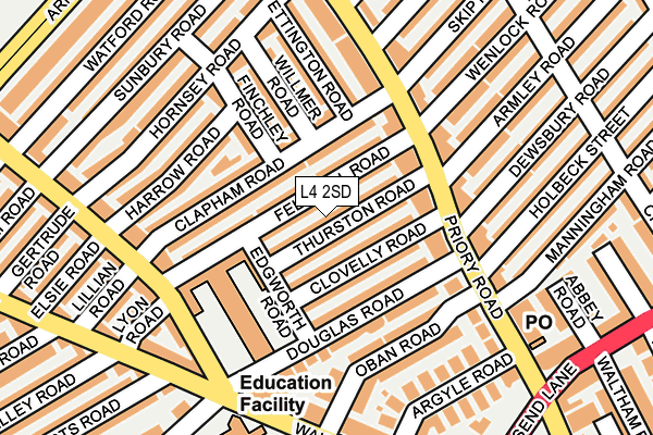 L4 2SD map - OS OpenMap – Local (Ordnance Survey)