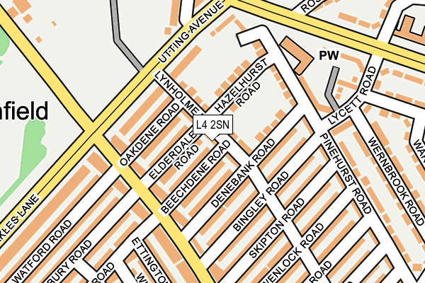 L4 2SN map - OS OpenMap – Local (Ordnance Survey)