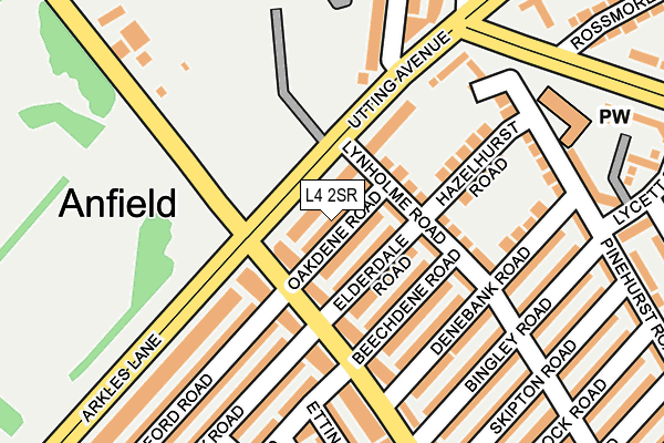 L4 2SR map - OS OpenMap – Local (Ordnance Survey)