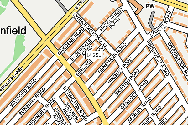 L4 2SU map - OS OpenMap – Local (Ordnance Survey)