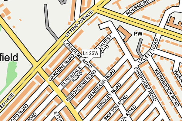 L4 2SW map - OS OpenMap – Local (Ordnance Survey)