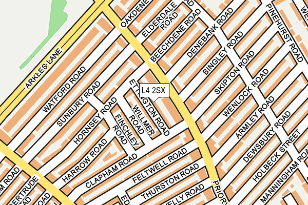 L4 2SX map - OS OpenMap – Local (Ordnance Survey)