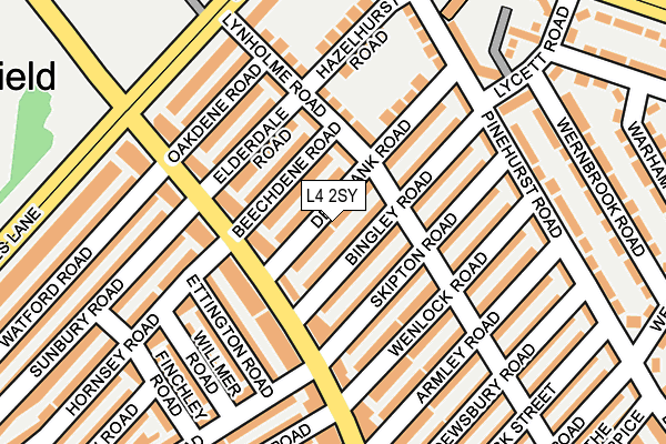 L4 2SY map - OS OpenMap – Local (Ordnance Survey)