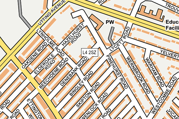 L4 2SZ map - OS OpenMap – Local (Ordnance Survey)