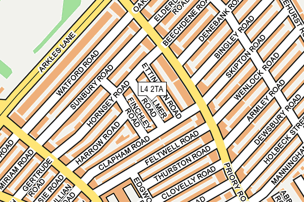 L4 2TA map - OS OpenMap – Local (Ordnance Survey)